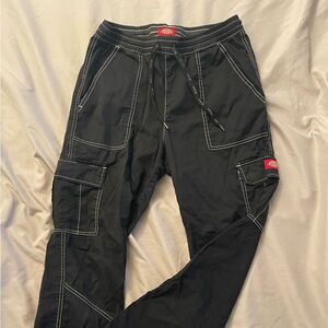 Y2K Dickies Black Cargo Pants with Contrast Stitching